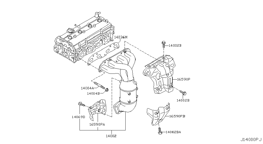 Коллектор выпускной для Ниссан Примера 2001-2008