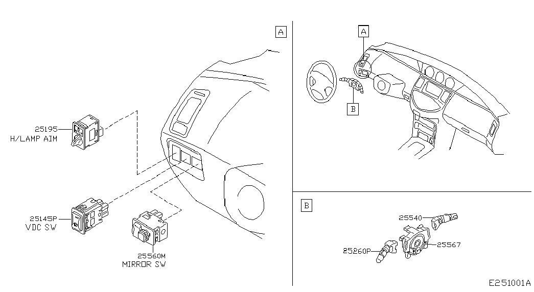 Подрулевой переключатель внешнего света для Ниссан Примера 2001-2008