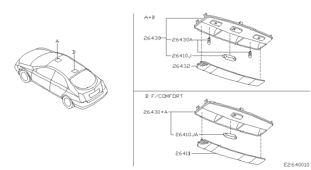 Фонарь салона для Ниссан Примера 2001-2008