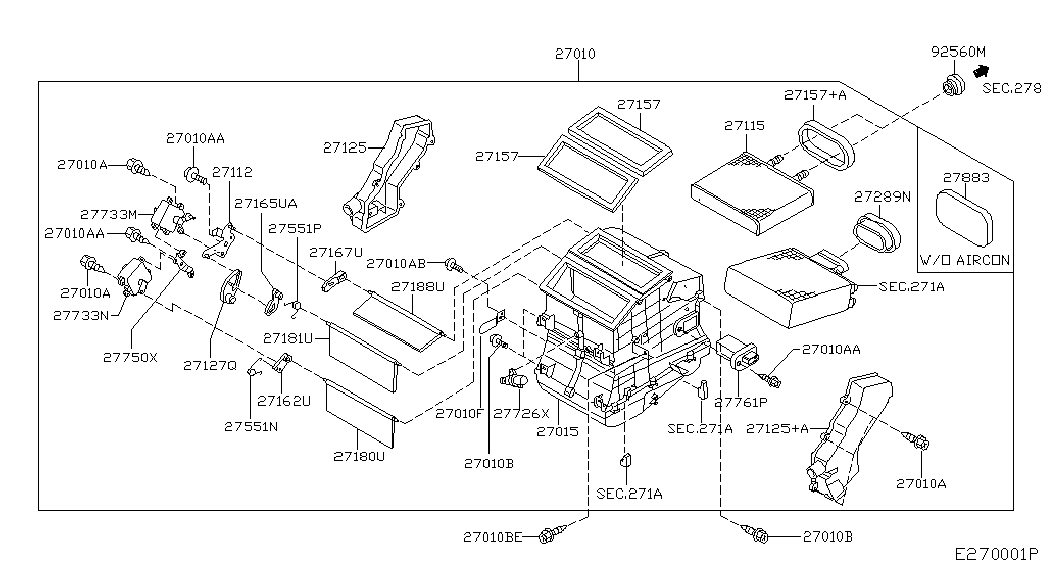 Отопитель салона в сборе для Ниссан Примера 2001-2008