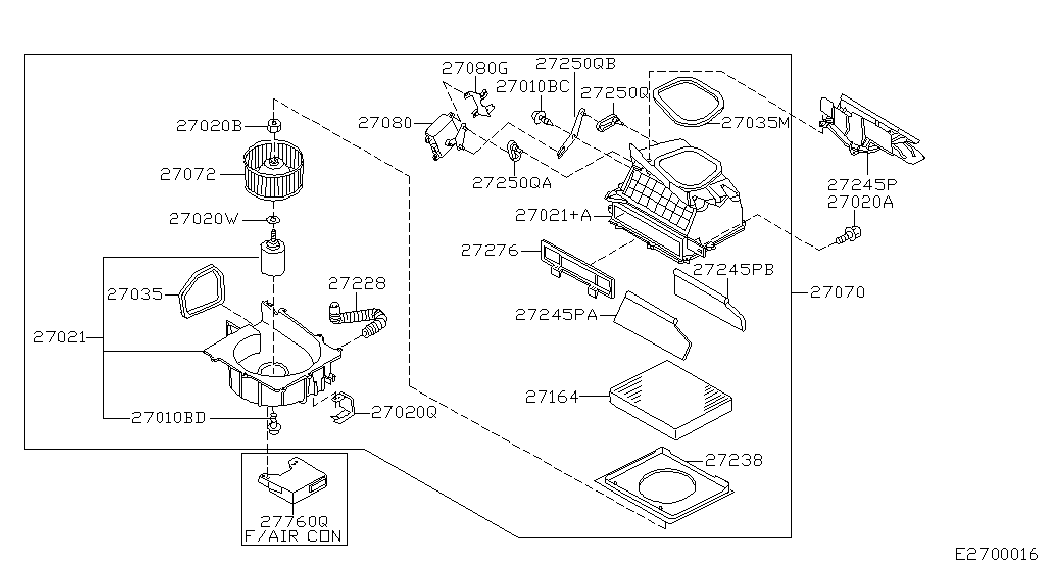 Вентилятор салона в сборе для Ниссан Примера 2001-2008