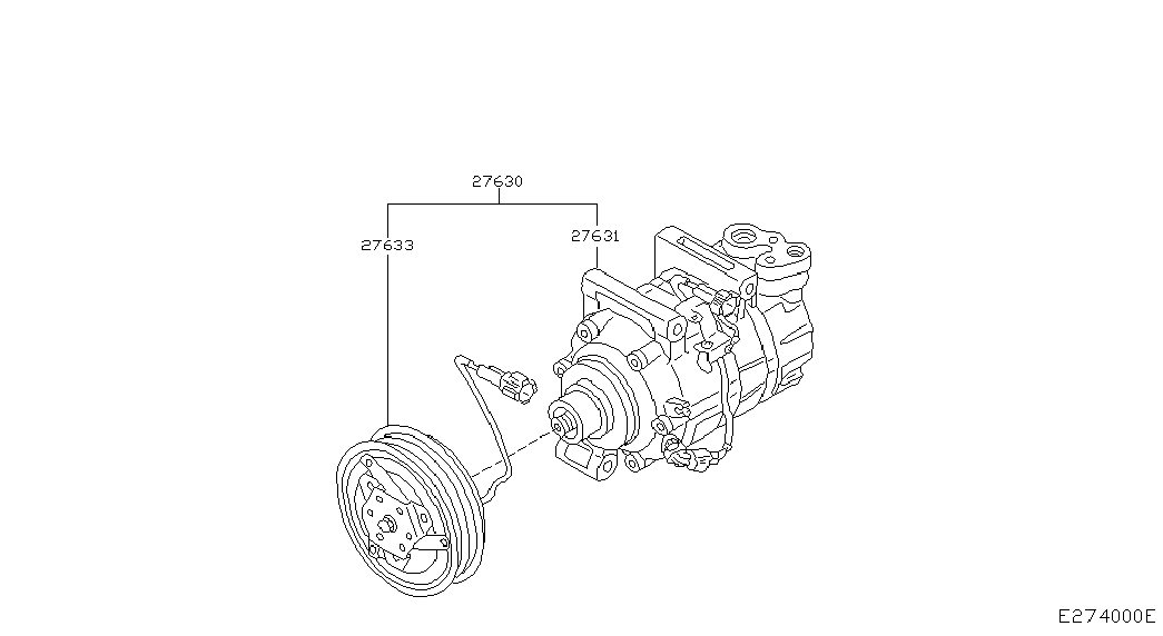 Компрессор кондиционера для Ниссан Примера 2001-2008