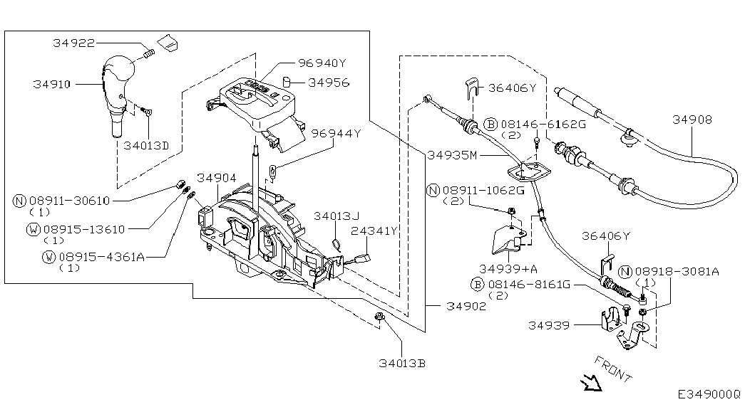 Рычаг переключения скоростей для Ниссан Примера 2001-2008