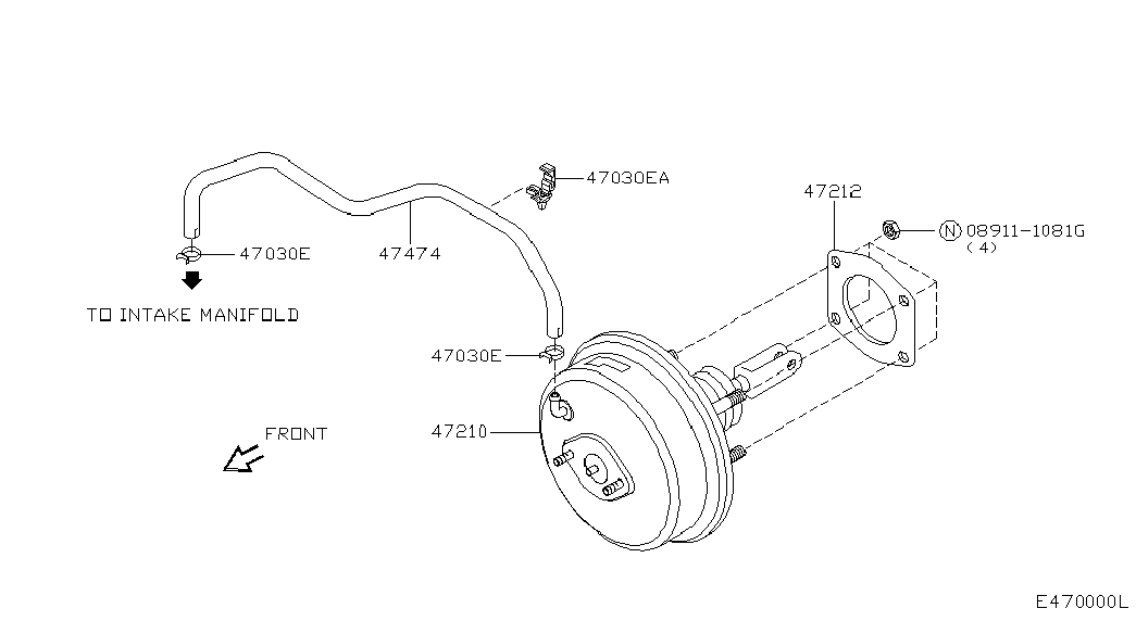Вакуумный усилитель тормозов для Ниссан Примера 2001-2008