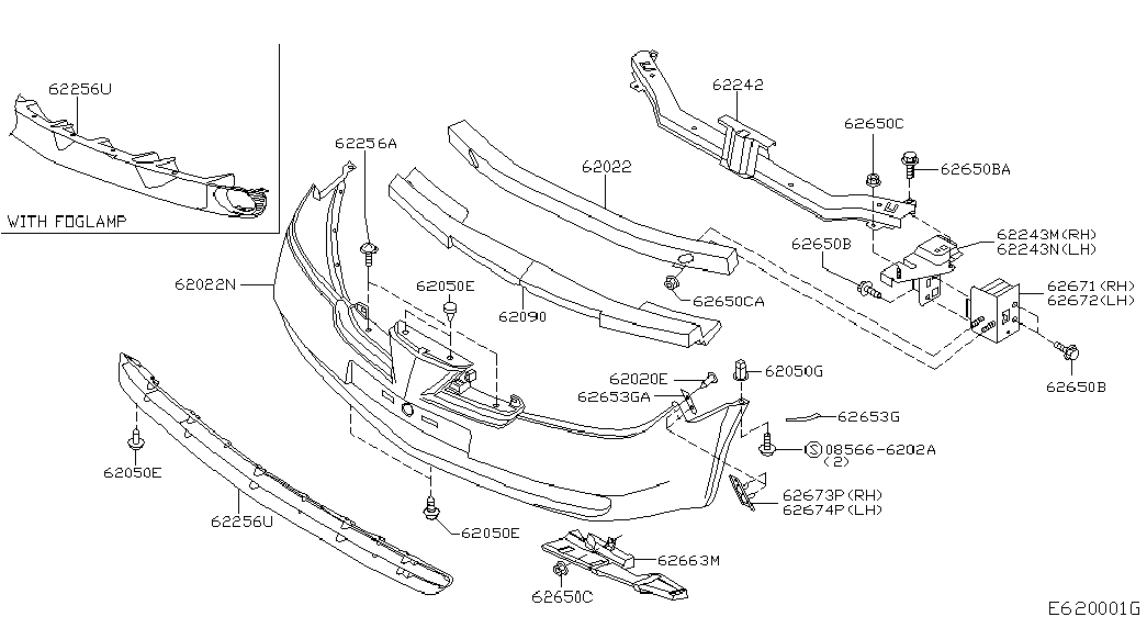 Бампер передний для Ниссан Примера 2001-2008