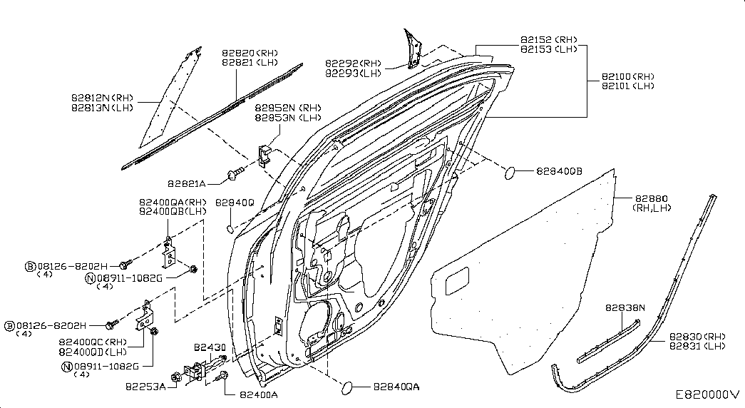 Дверь задняя правая для Ниссан Примера 2001-2008