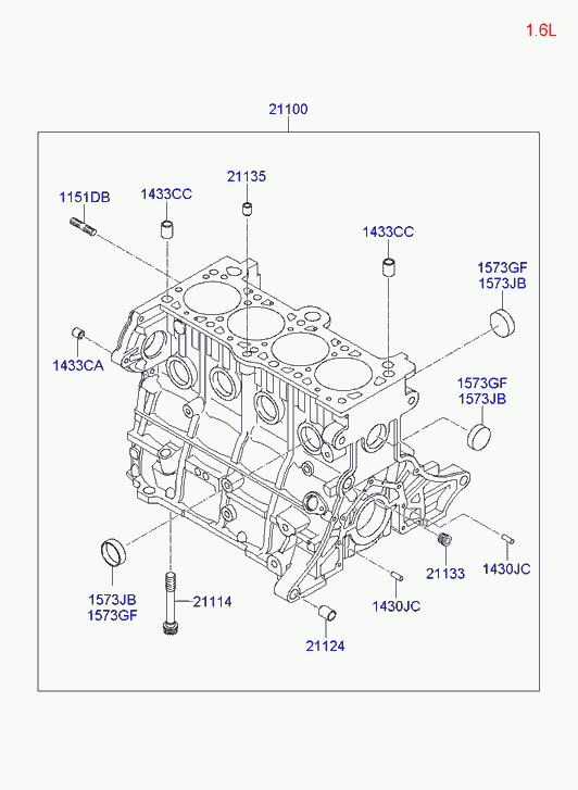 Блок цилиндров в сборе для Хендай Матрикс 2001-2005
