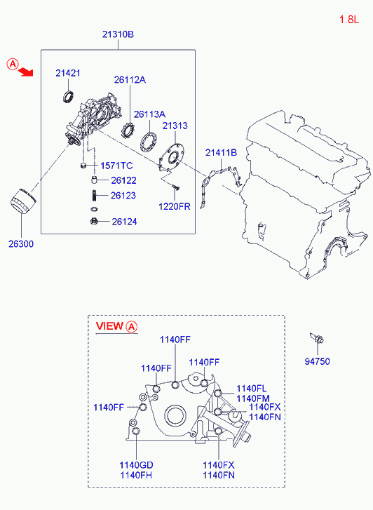 Масляный насос для Хендай Матрикс 2001-2005