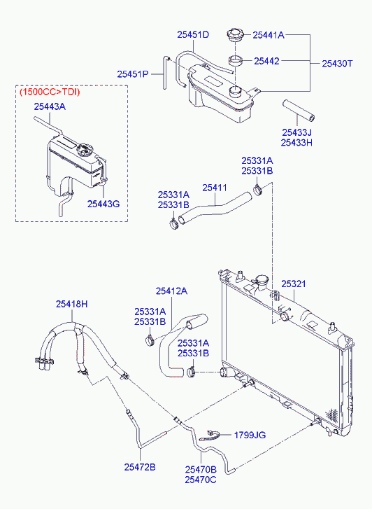 Бачок расширительный для Хендай Матрикс 2001-2005
