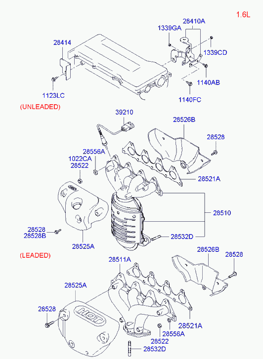 Коллектор выпускной для Хендай Матрикс 2001-2005