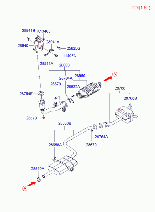 Глушитель основной для Хендай Матрикс 2001-2005