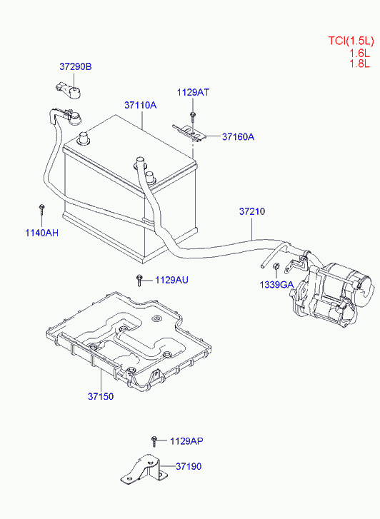 Аккумулятор для Хендай Матрикс 2001-2005