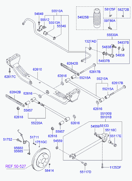 Рычаг задний нижний левый для Хендай Матрикс 2001-2005