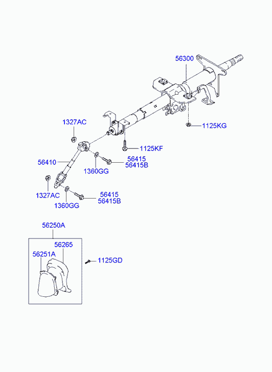 Рулевая колонка в сборе для Хендай Матрикс 2001-2005