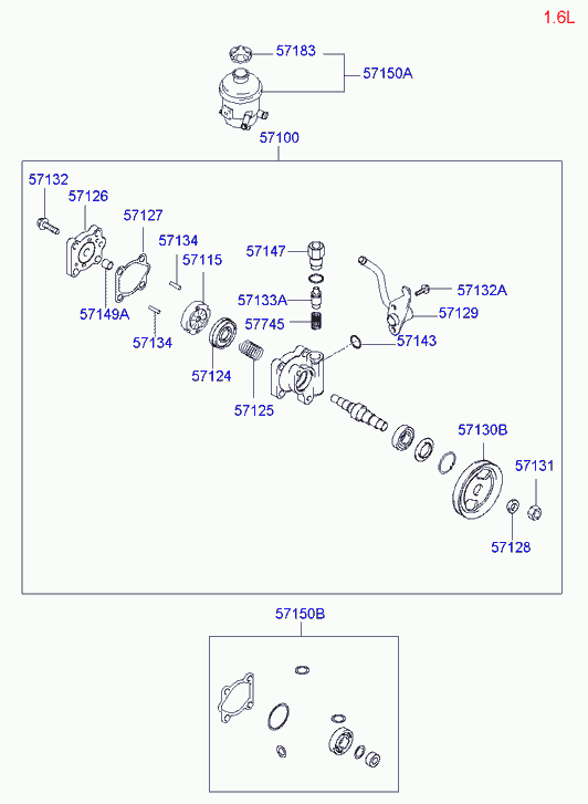 Насос ГУР для Хендай Матрикс 2001-2005