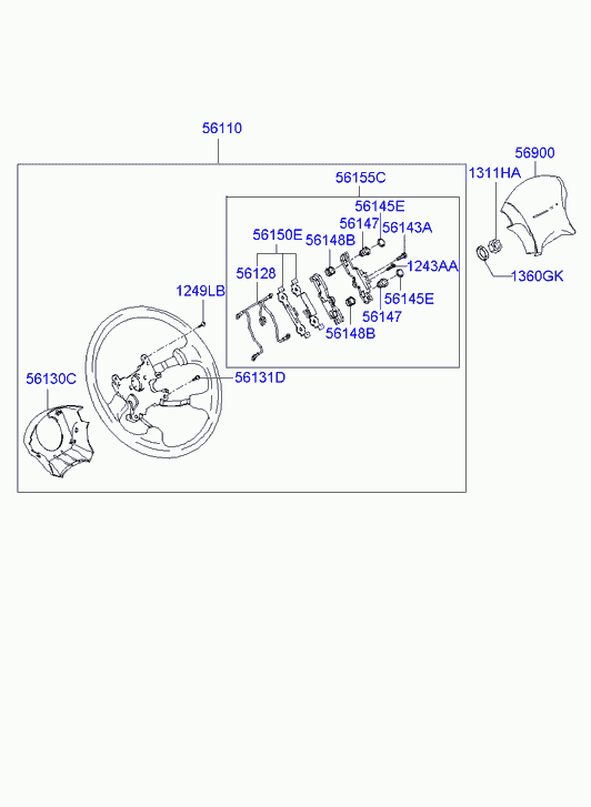 Руль для Хендай Матрикс 2001-2005