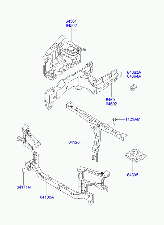 Панель передняя-телевизор для Хендай Матрикс 2001-2005