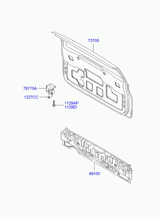 Дверь багажника для Хендай Матрикс 2001-2005