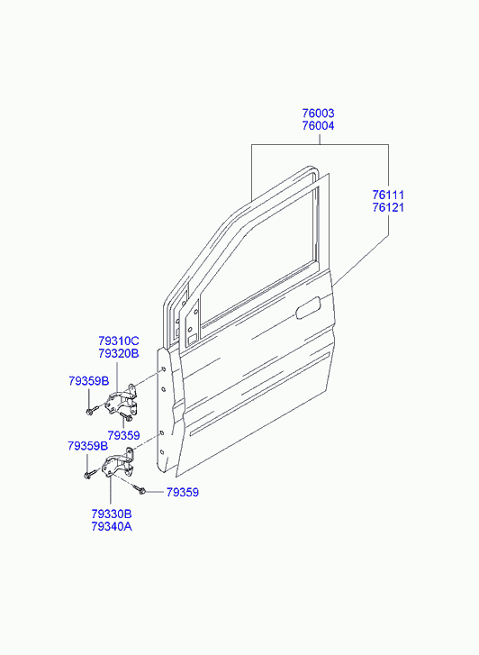 Дверь передняя правая для Хендай Матрикс 2001-2005