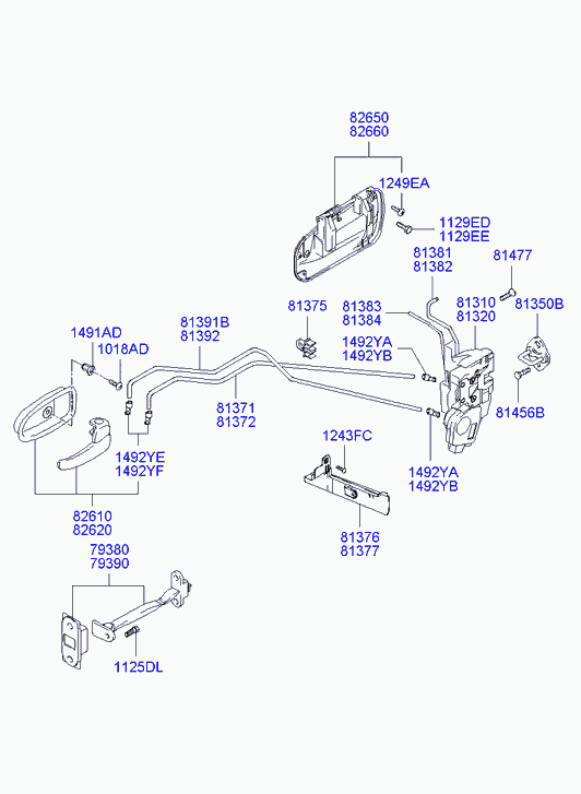 Ручка передней левой двери для Хендай Матрикс 2001-2005