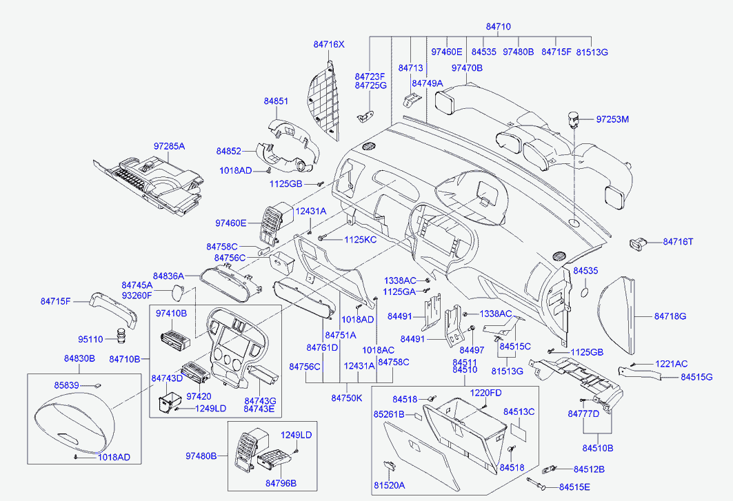 Приборная панель для Хендай Матрикс 2001-2005
