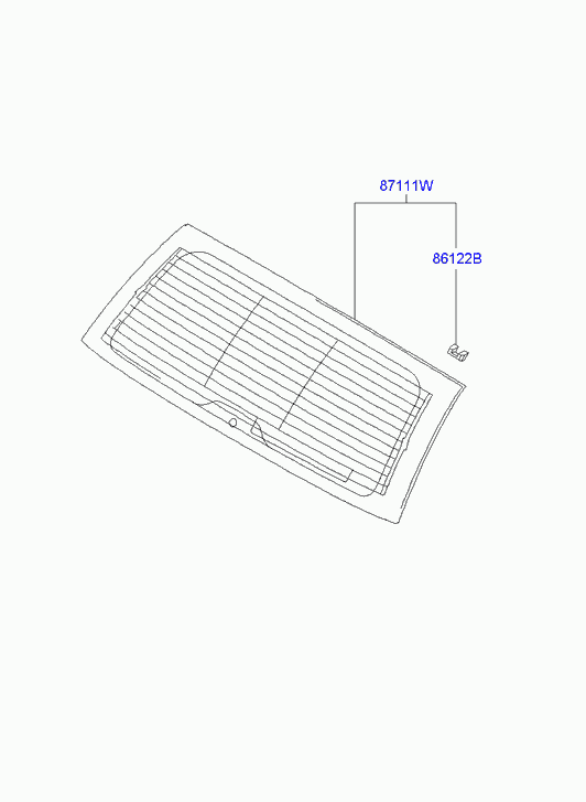 Стекло заднее для Хендай Матрикс 2001-2005