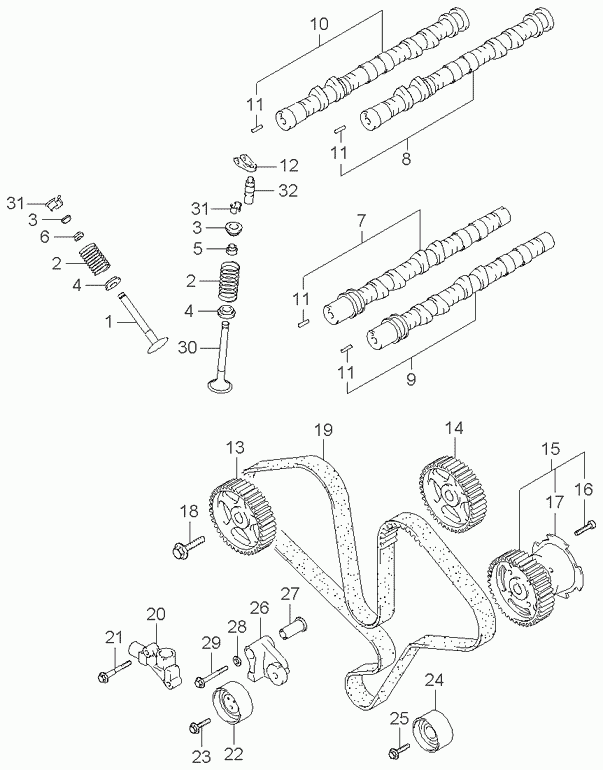 Ремень ГРМ для Киа Опирус 2003-2007