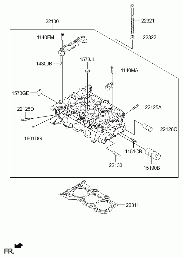 Головка блока цилиндров в сборе для Киа Пиканто 2011-2015