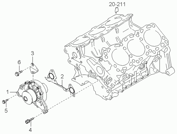 Помпа водяная для Киа Опирус 2003-2007