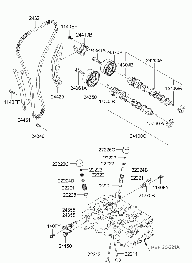 Натяжитель цепи ГРМ для Киа Пиканто 2011-2015