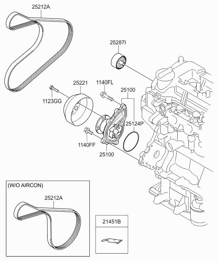 Шкив помпы для Киа Пиканто 2011-2015