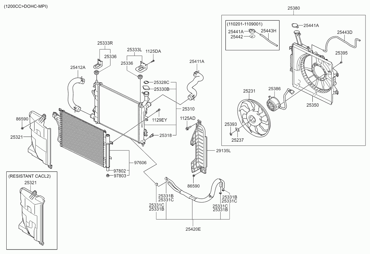 Мотор вентилятора двигателя для Киа Пиканто 2011-2015