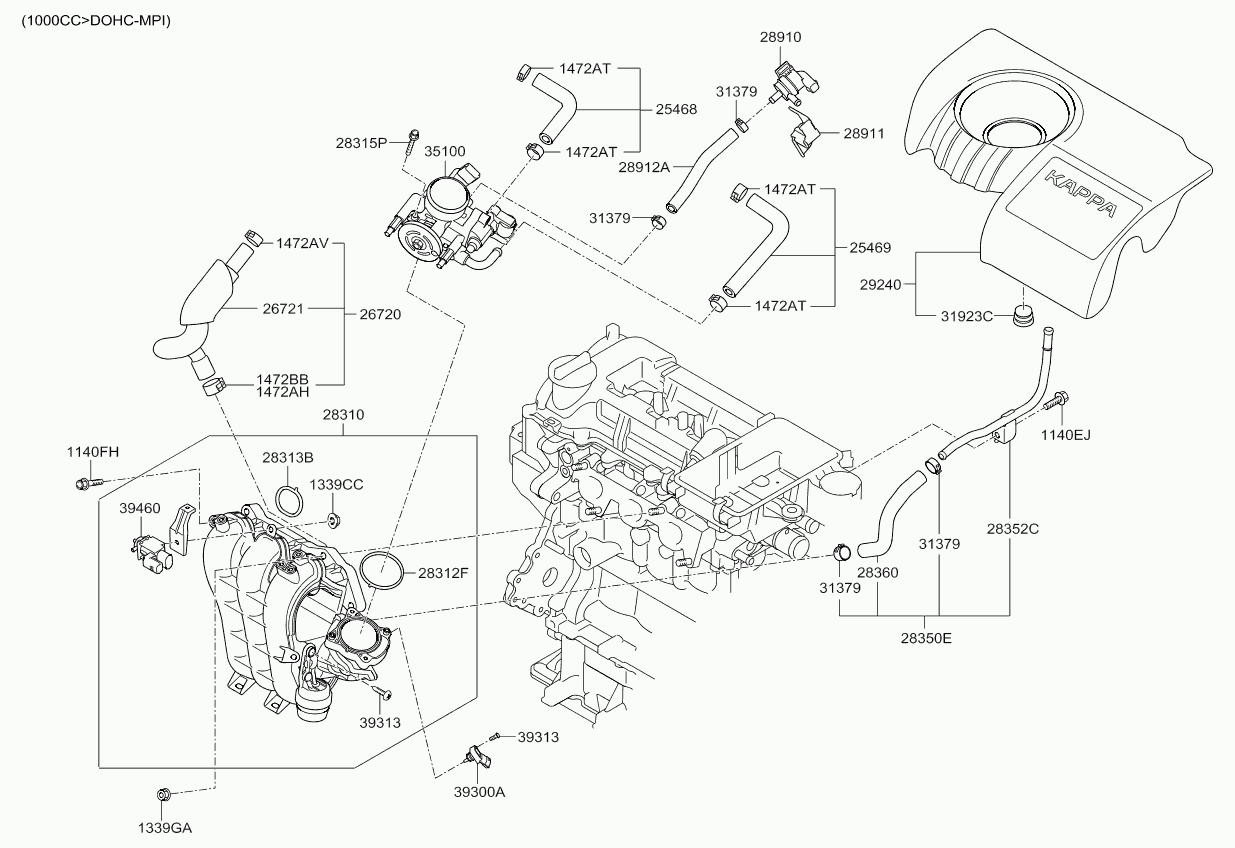 Коллектор впускной для Киа Пиканто 2011-2015