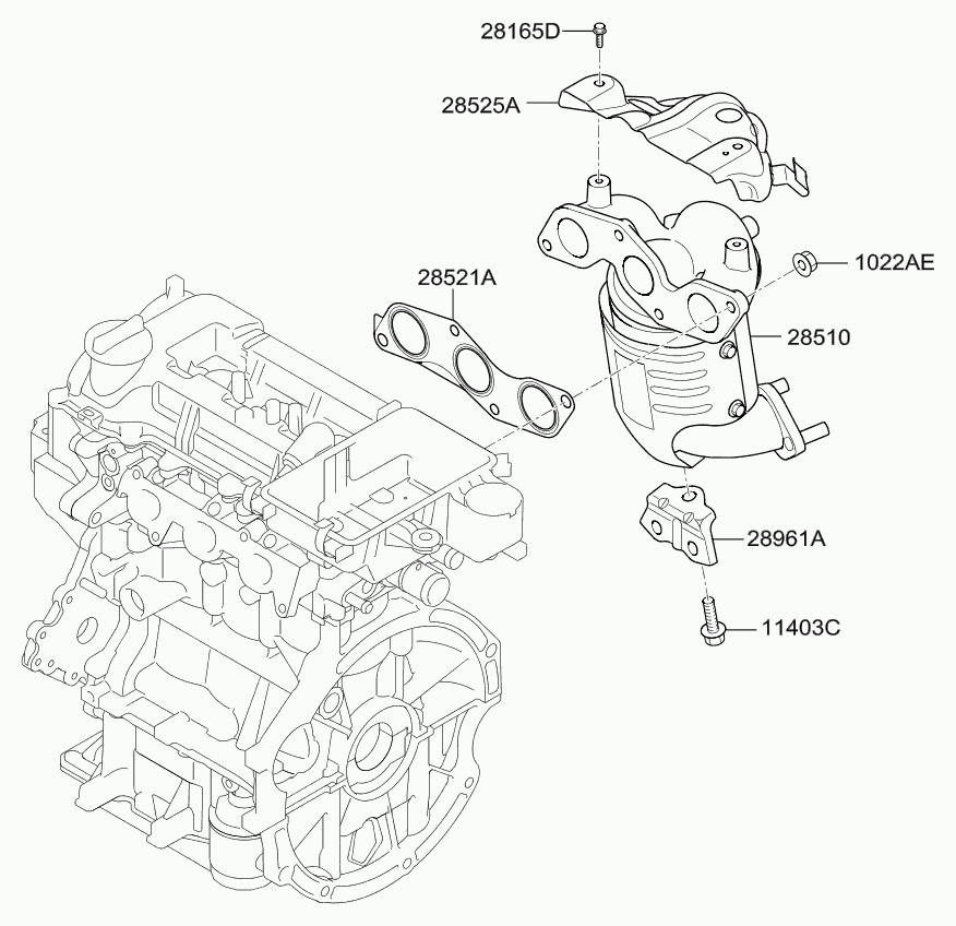 Коллектор выпускной для Киа Пиканто 2011-2015