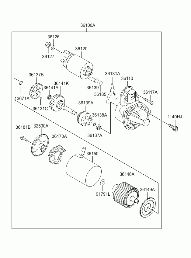 Стартер в сборе для Киа Пиканто 2011-2015