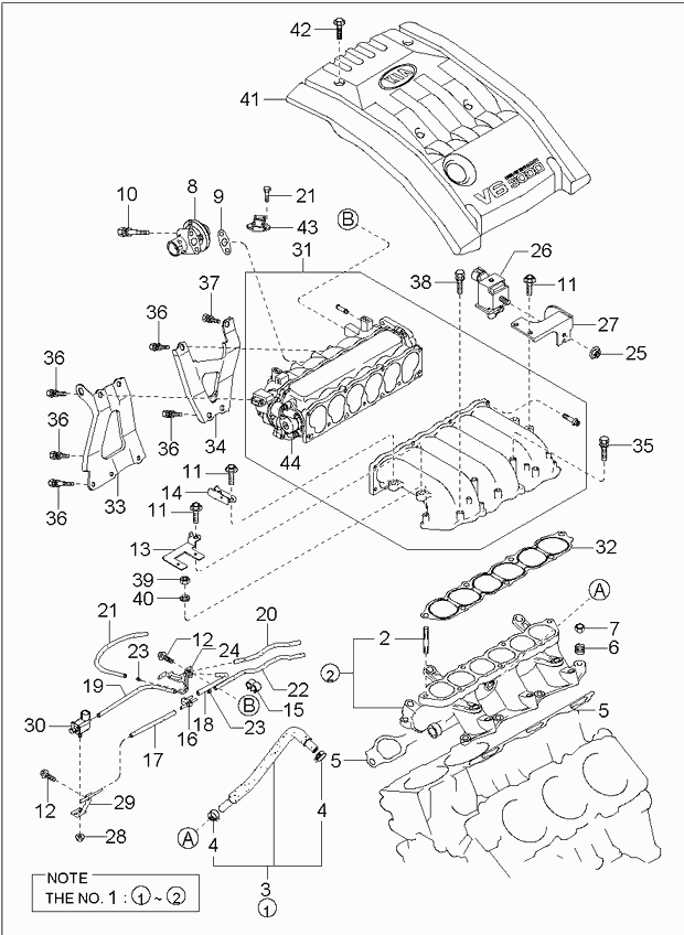 Коллектор впускной для Киа Опирус 2003-2007
