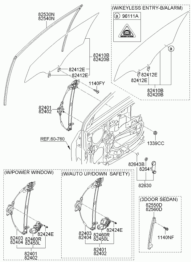 Стекло передней правой двери для Киа Пиканто 2011-2015