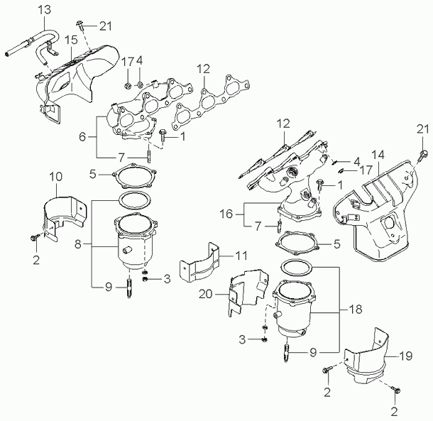 Коллектор выпускной правый для Киа Опирус 2003-2007