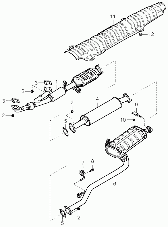 Глушитель средний для Киа Опирус 2003-2007