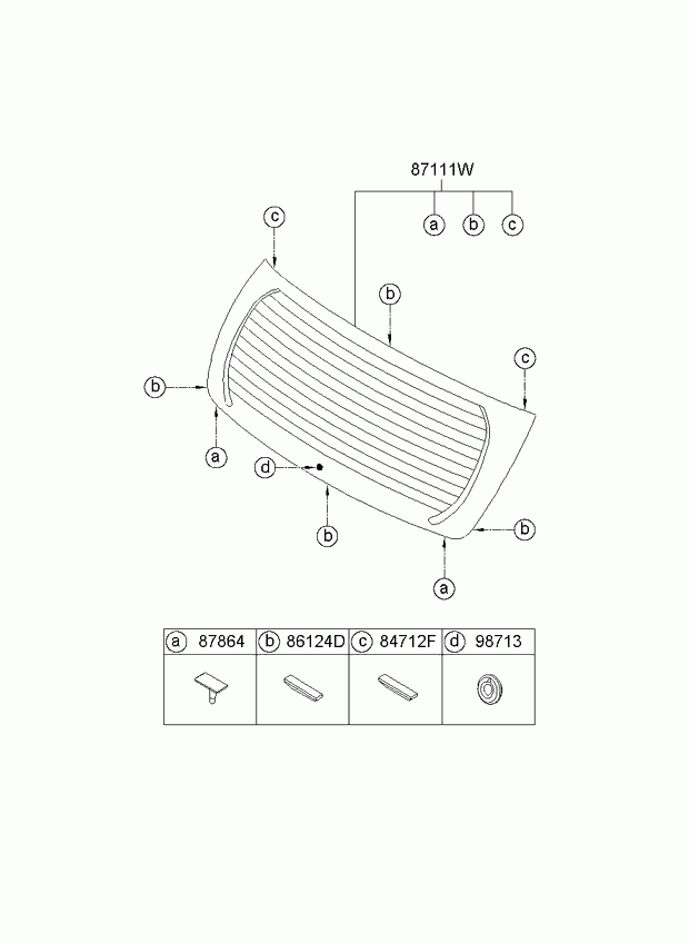 Стекло заднее для Киа Пиканто 2011-2015