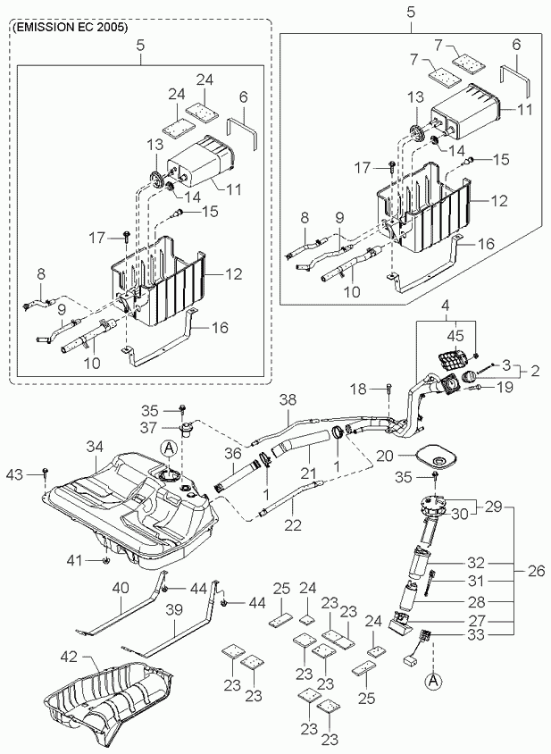 Топливный насос в сборе для Киа Опирус 2003-2007