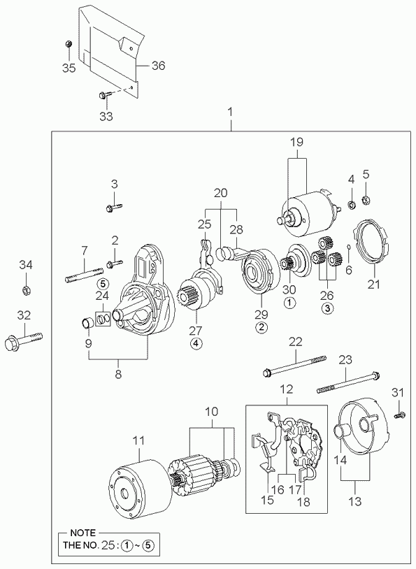 Стартер в сборе для Киа Опирус 2003-2007