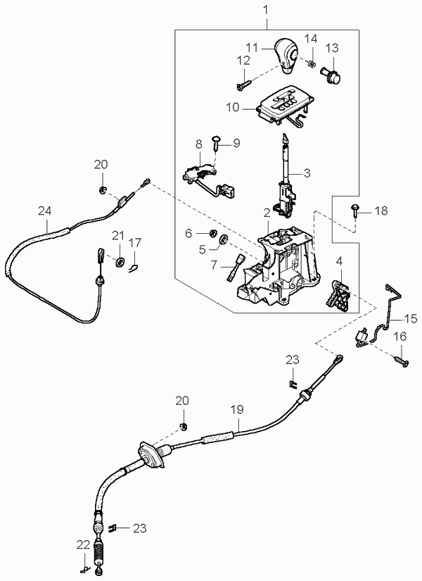 Рычаг переключения скоростей для Киа Опирус 2003-2007