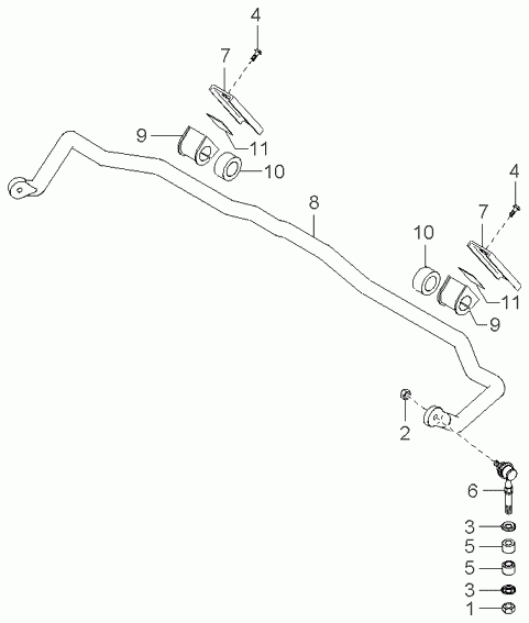 Стабилизатор передний для Киа Опирус 2003-2007