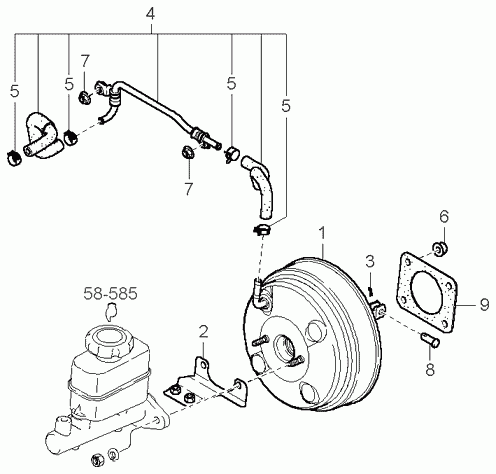 Усилитель тормозов для Киа Опирус 2003-2007
