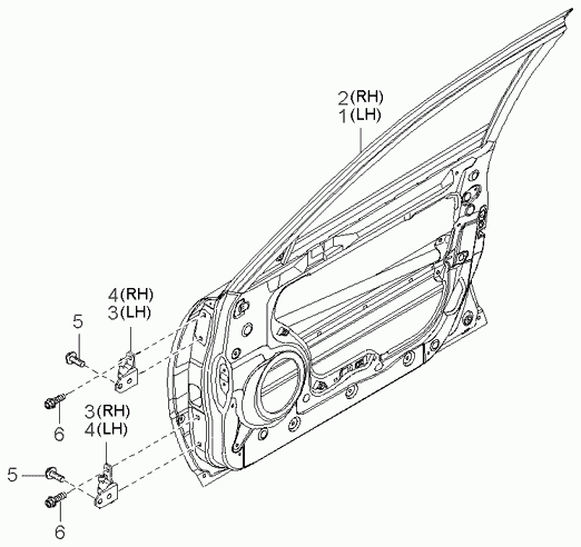 Дверь передняя левая для Киа Опирус 2003-2007
