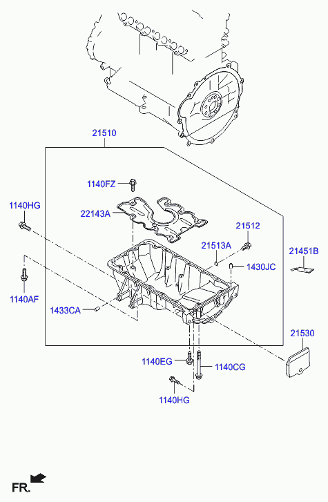 Поддон масляный для Хендай Матрикс 2005-2008