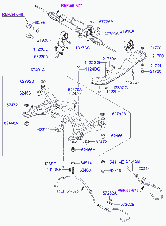 Подушка двигателя передняя для Хендай Матрикс 2005-2008