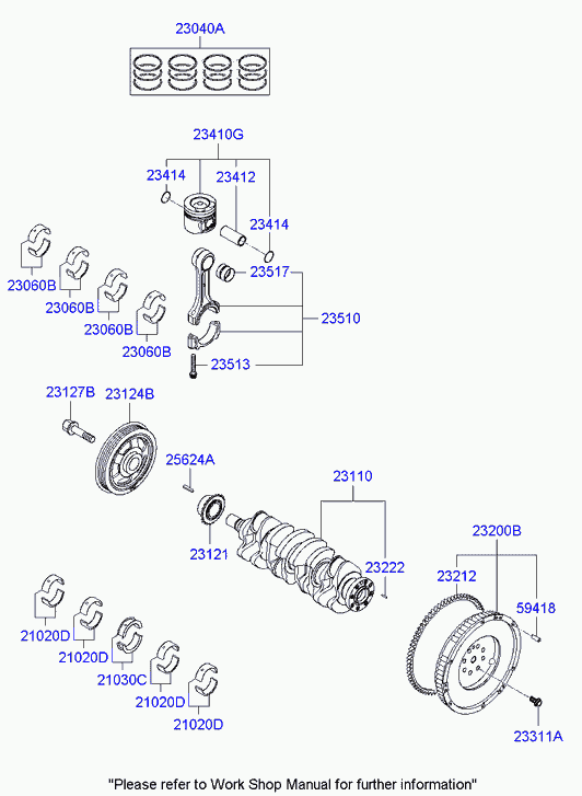 Коленвал для Хендай Матрикс 2005-2008