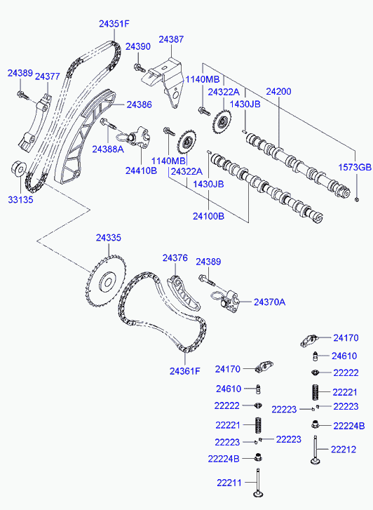 Шестерня впускного распредвала  для Хендай Матрикс 2005-2008